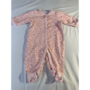 Vitamins Baby Pink Strawberry Footie Pajamas Sleepers Size 9M